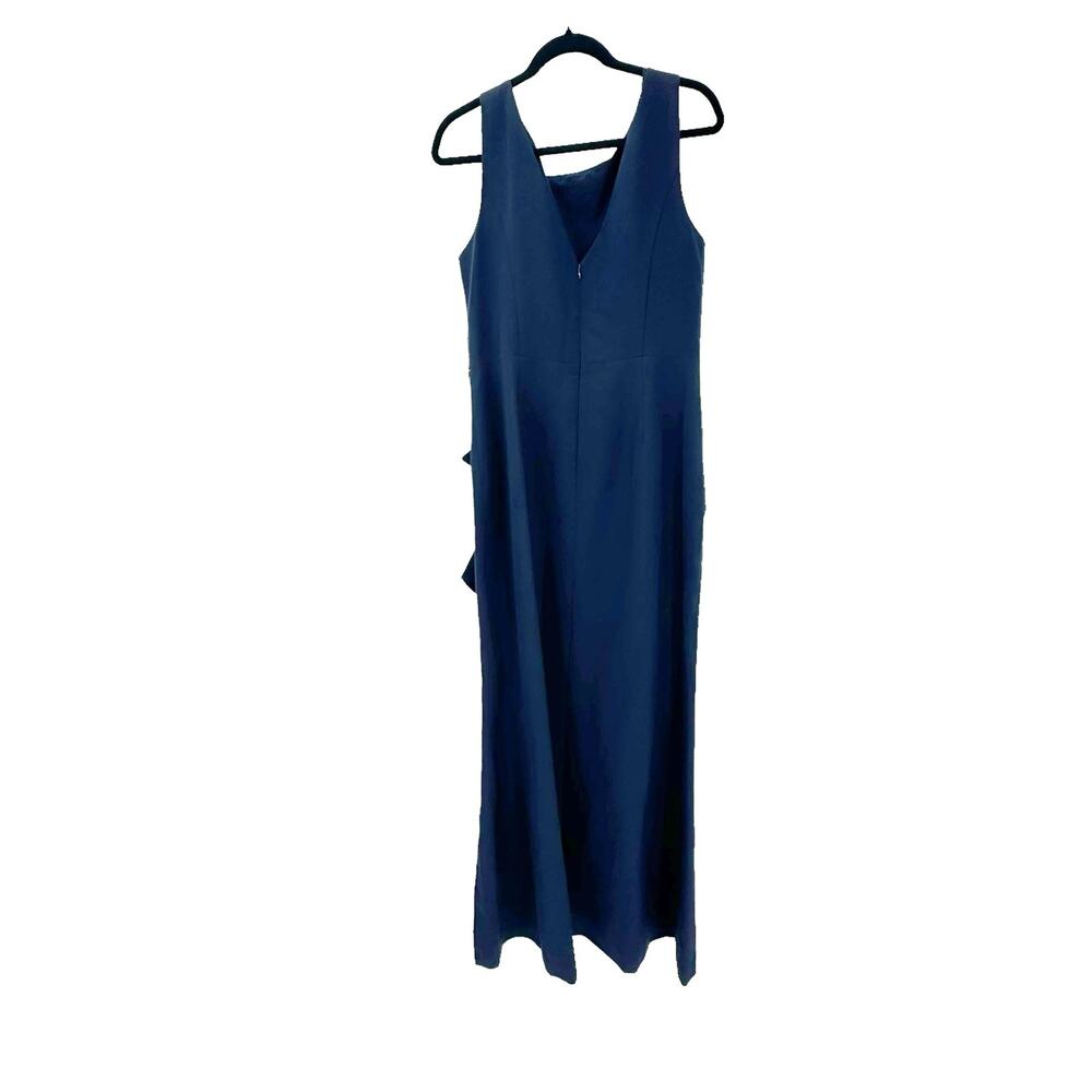 Eliza J Ruffle Front Formal Dress Pleating Waist Sleeveless Blue Size 8 NWT - Picture 9 of 12